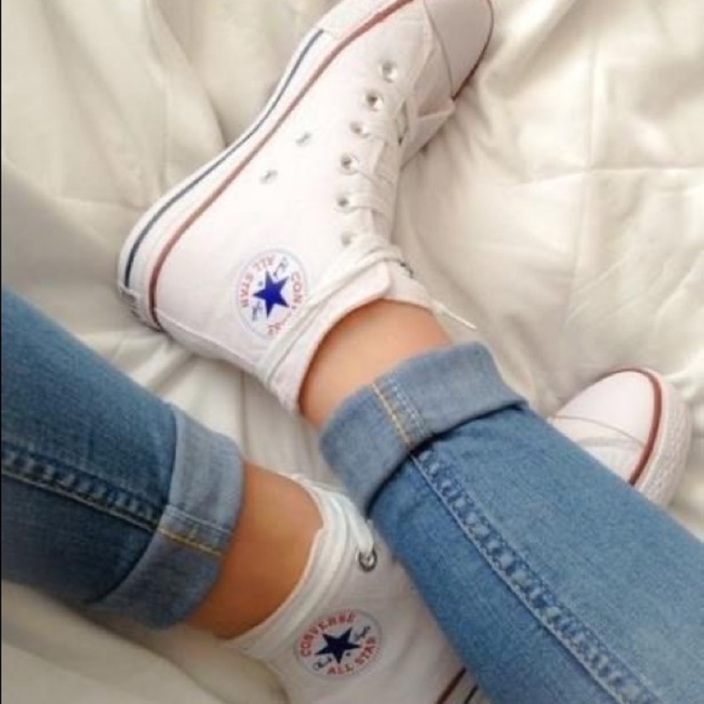 White converse high tops
